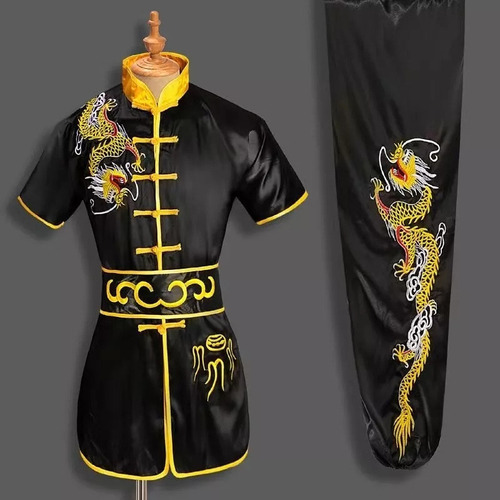 Artes Marciales Kungfu Bordado Ropa Negra + Pantalón