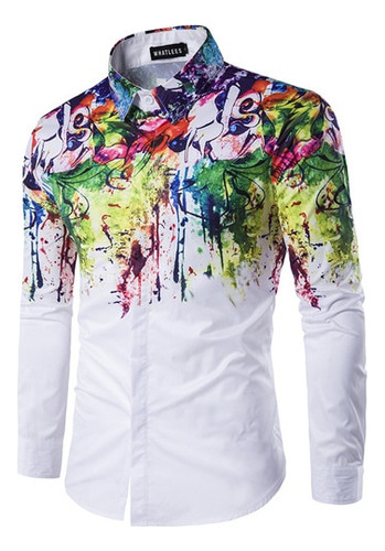 Camisa De Lujo Hombres Ramas Impresión Tinta Camisas De Vest