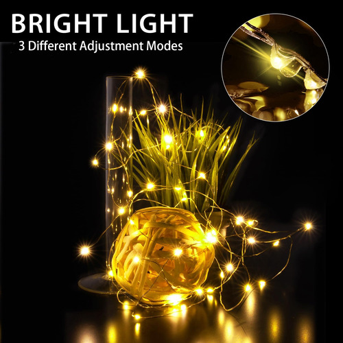 Luces De Hadas Chzk Out Batery, 12 Paquete 7 Pies 20 Led Min