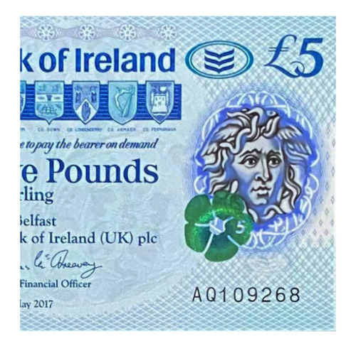 Irlanda - 5 Pounds - Año 2017 - P #new - Europa - Polimero