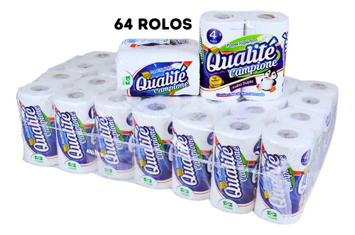 Papel Higiênico Folha Dupla Qualite - 16 Pctes com 4 Rolos de 30m - Fardo