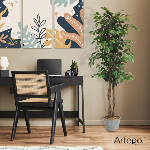 Planta Artificial Moderna Con Maceta Decorativa Real Style Ficus Grande De 170cm De Alto Artego Para Hogar Sala Comercio Oficina