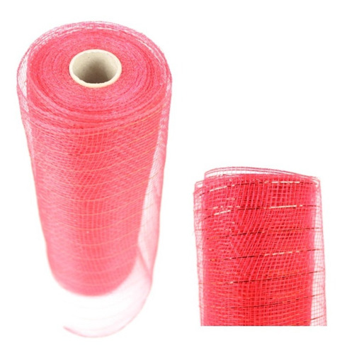 Imagen 2 de 2 de Listón Malla Navideña Metálica Para Decoración 24 Cm X 9 Mts