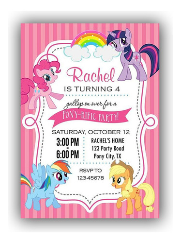 35 Invitaciones De My Little Pony