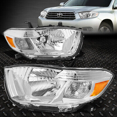 Chrome Housing Amber Side Headlight+6000k Hid Led Pair F Oad