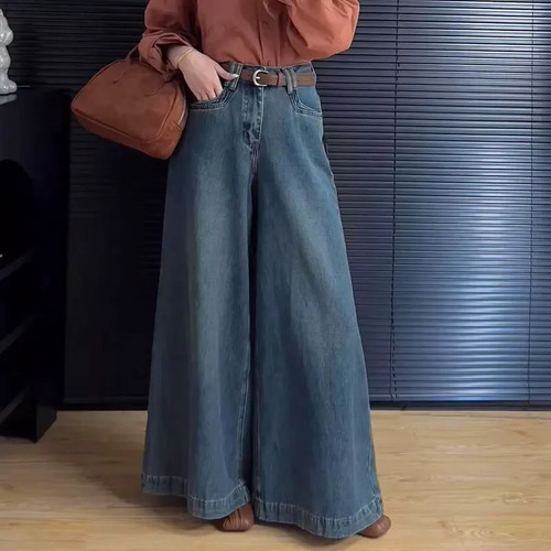 Pantalones Vaqueros Vintage De Pierna Ancha Para Mujer