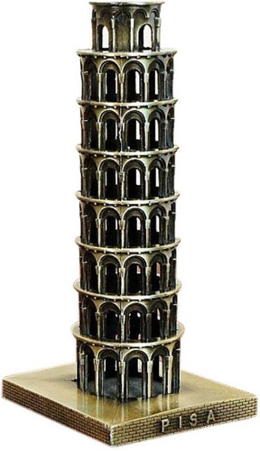 Figura Torre Inclinada Pisa Bronce Decoración Hogar