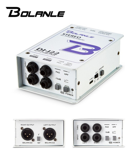 Bolanle J22 Caja Directa Estéreo Xlr 1/4 Dual Canal