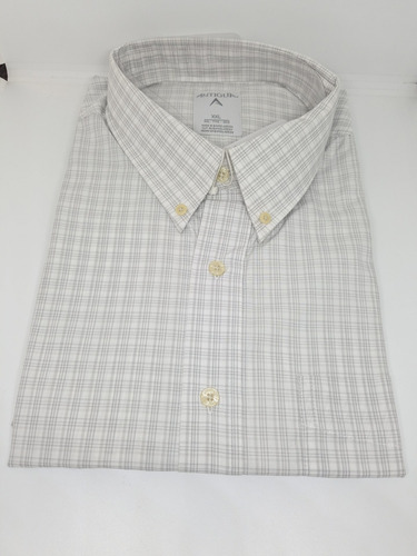 * Camisa Hombre Talla Xxl Antigua Stile Blanco Con Cuadritos