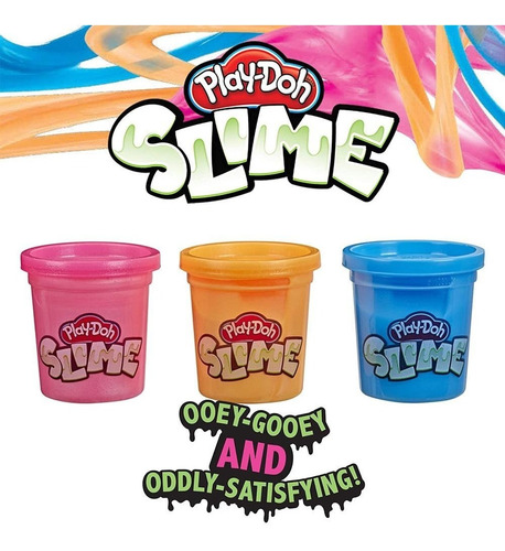 Play Doh Slime X 3 Kit Juguete Set Colores Plastilina Fucsia