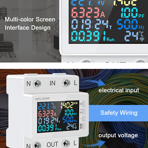 Medidor De Potencia 8 En 1, Pantalla A Color, Energía Altern