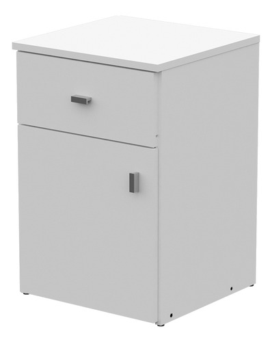 Mesa De Luz 1 Puerta 1 Cajon Mosconi Pack Color Blanco