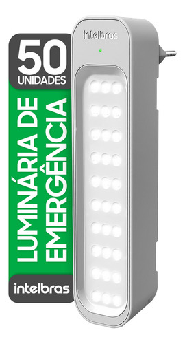 50 Lâmpadas Luminária Emergência Condomínio Intelbras Lea150 Cor Branco