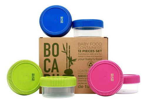 Bocaru Bebés: Set De 6 Contenedores De 250ml C/u. Herméticos Color Multicolor