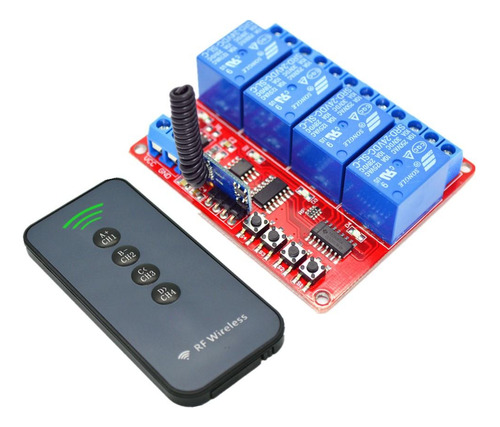 Imagen 6 de 8 de Interruptor De Telemando Con Módulo Receptor 12v 4-canal