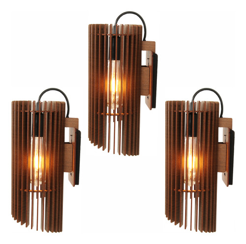 Kit Com 3 Arandelas Luminárias De Parede Pequim (21x32cm)