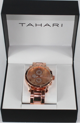 Reloj Caballero Marca Tahari Modelo 22 Color Bronce