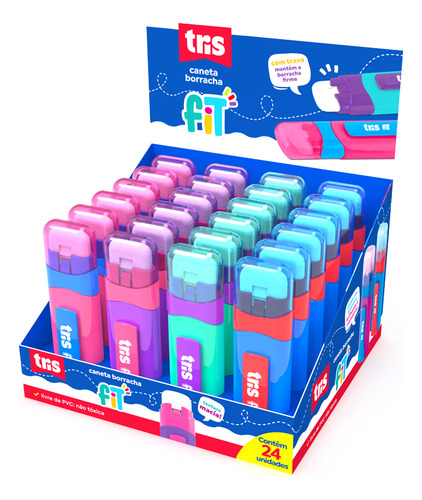 Caneta Borracha Tris Fit - Cores - 1 Unidade