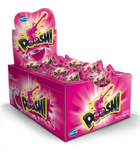 Chiclete Poosh Display Com 40 Unidades - Diversos Sabores Sabores Tutti Frutti