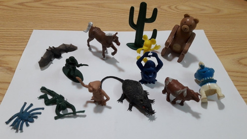 Lote X 13 Juguetes Miniaturas Antiguos Varios Animales Etc
