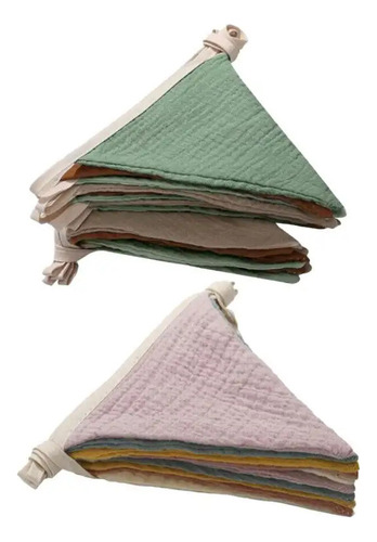 Banderines Con Banderines Triangulares Tela Algodón