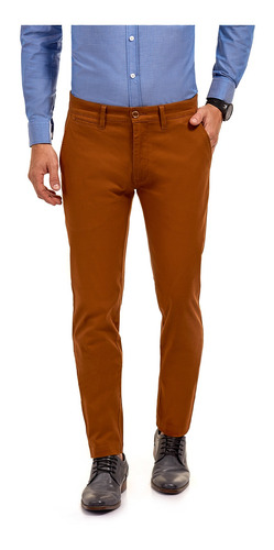 Pantalón Hombre Twill Slim  L/31 Beige. Ferouch