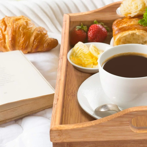 Imagen 6 de 10 de Bandeja Desayunadora Para Cama Patas Bambu Madera Desayuno