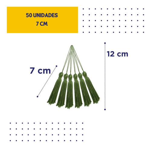 Pingente De Seda Tassel - Franja - Verde Musgo - C/50 Nybc