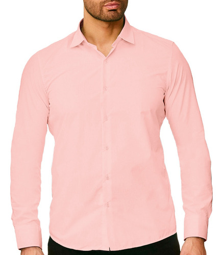 Camisa Slim Fit Strech Moda Casual Formal Hombre