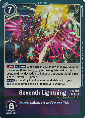 Digimon Tcg Seventh Lightning Bt15-100 Rare