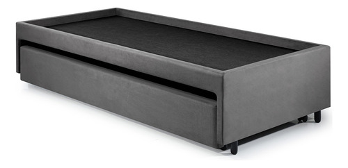 Bicama Box Suede Casal 120x203 Para Dois Colchões Cor Cinza Bicama Box Suede Viúva 120x203 Para Dois Colchões