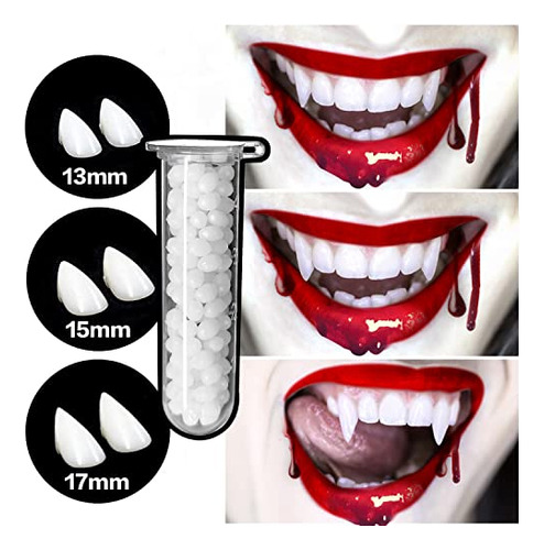 Lqyoyz Cosplay Vampire Fangs Dientes Con Adhesivo, J4h4t