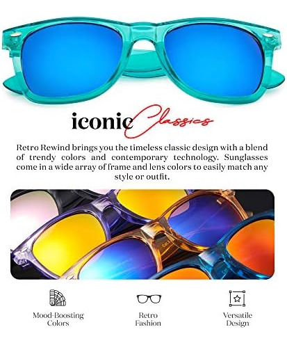 Retro Rewind Translucent Frame Colorful Neon 80s Gafas De So