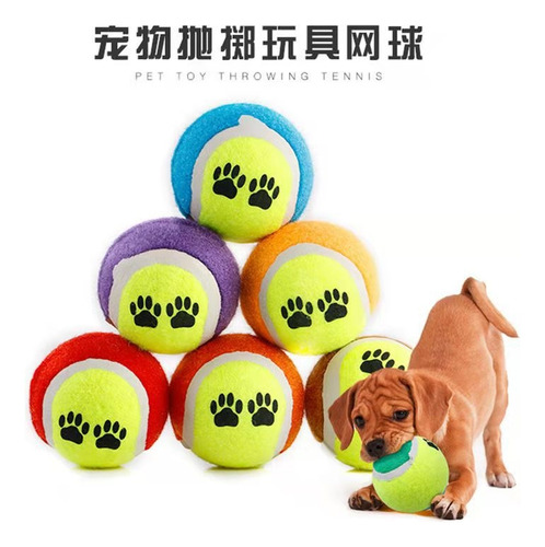 Juego Perro, Pelota Tenis Huella, Bola Entren. Resistente
