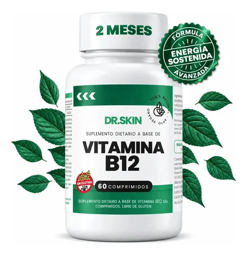 Vitamina B12 Dr Skin 60 Unidades Subí Tu Energía, Mejorá Tu Concentración Y Combatí El Cansancio Diario! Cianocobalamina Sistema Nervioso Suplemento Vegano Antifatiga