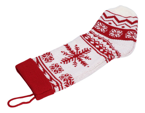 Calcetín Navideño Grande Tejido Para Caramelos, Precioso