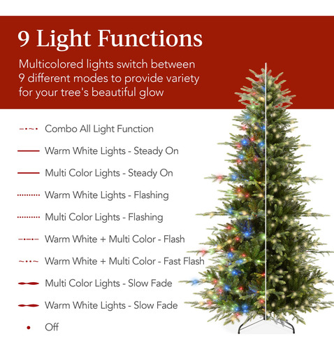 Árbol De Navidad De Abeto Noble Preiluminado 4,5 Ft