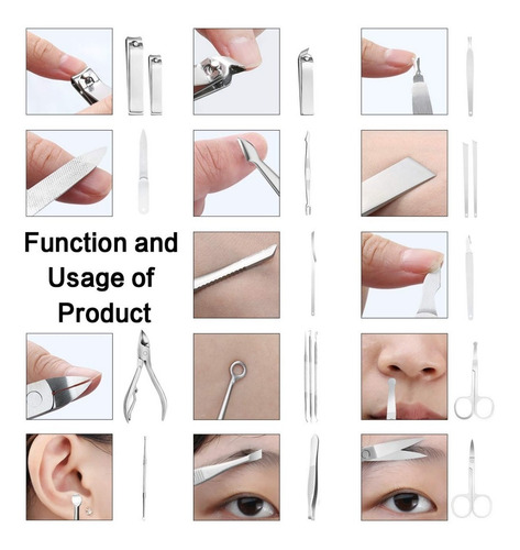 Imagen 7 de 9 de Kit 20pcs Instrumentos Profesional Para Manicure, Pedicure