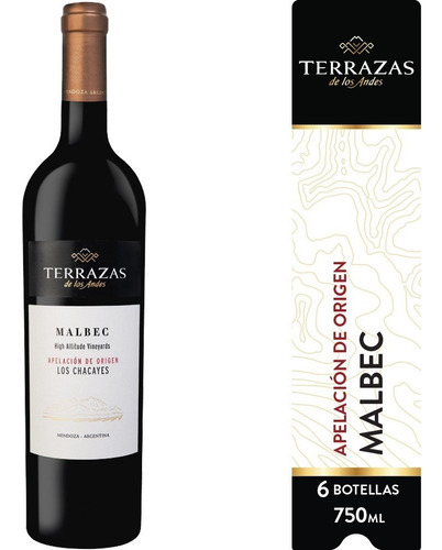 Imagen 1 de 5 de Vino Terrazas De Los Andes Apelación Los Chacayes 6ux750ml