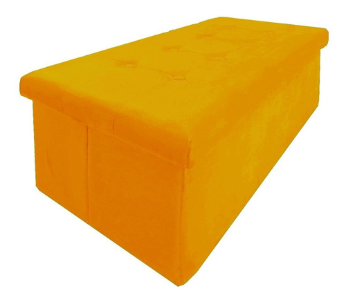 Baúl Taburete Ottoman Caja Plegable · Suede Amarillo