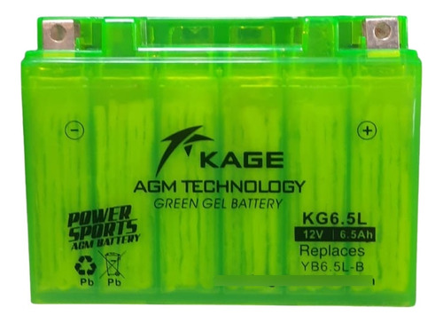 Batería Moto Kage Ytx6.5bs Gel Ácido