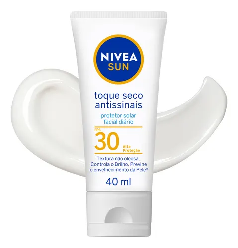 NIVEA SUN Protetor Solar Facial Toque Seco Antissinais FPS 30 40m...