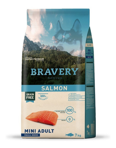 Bravery Salmon Mini Adulto 7 Kg