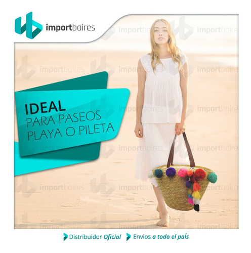 Imagen 8 de 10 de Cartera Canasto Bolso Playero Rafia Yute Grande Playa Mujer