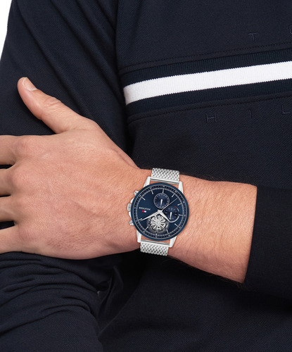 Reloj Para Hombre Tommy Hilfiger Stewart 1710609 Plateado