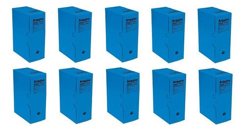 Arquivo Morto Plastico Azul 335x133x252 Kit C/10 Polibras