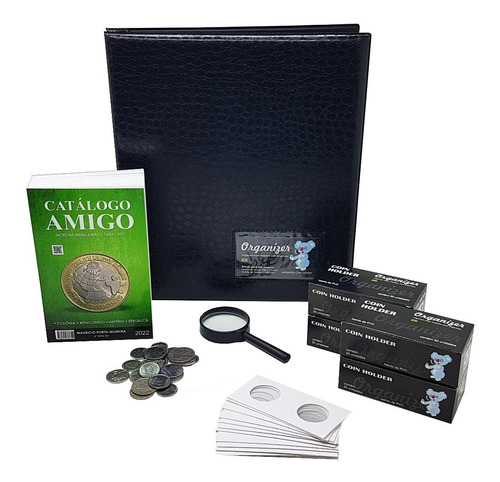 Catálogo Amigo + Pasta 200 Moeda + 4cx Coin Holder + Brindes
