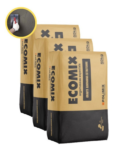 Imagem 1 de 4 de Graute Cimento 10mpa Chumbamento Saco 50kg - 50 Unidades