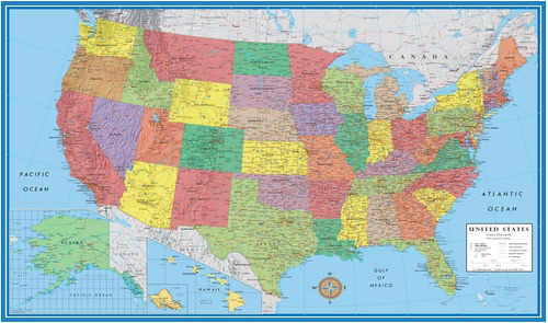 Mapa Mural De Pared Classic Elite De Estados Unidos, Ee. Uu.