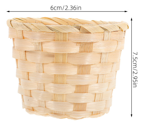 Cesta Pequeña De Madera Tejida Para El Hogar, 12 Unidades